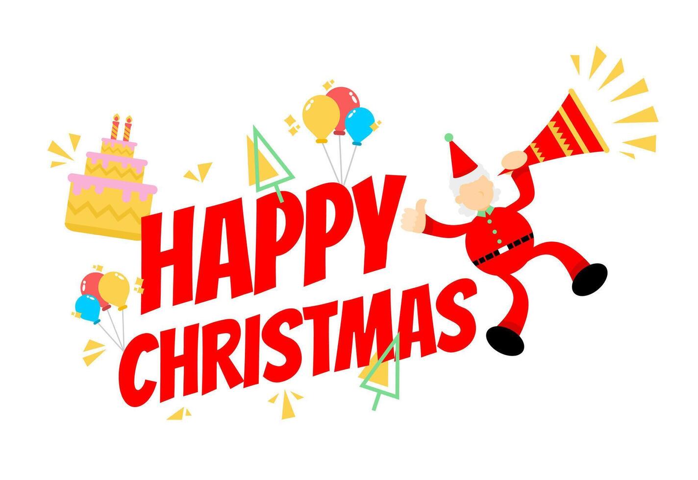 Happy christmas clipart vector