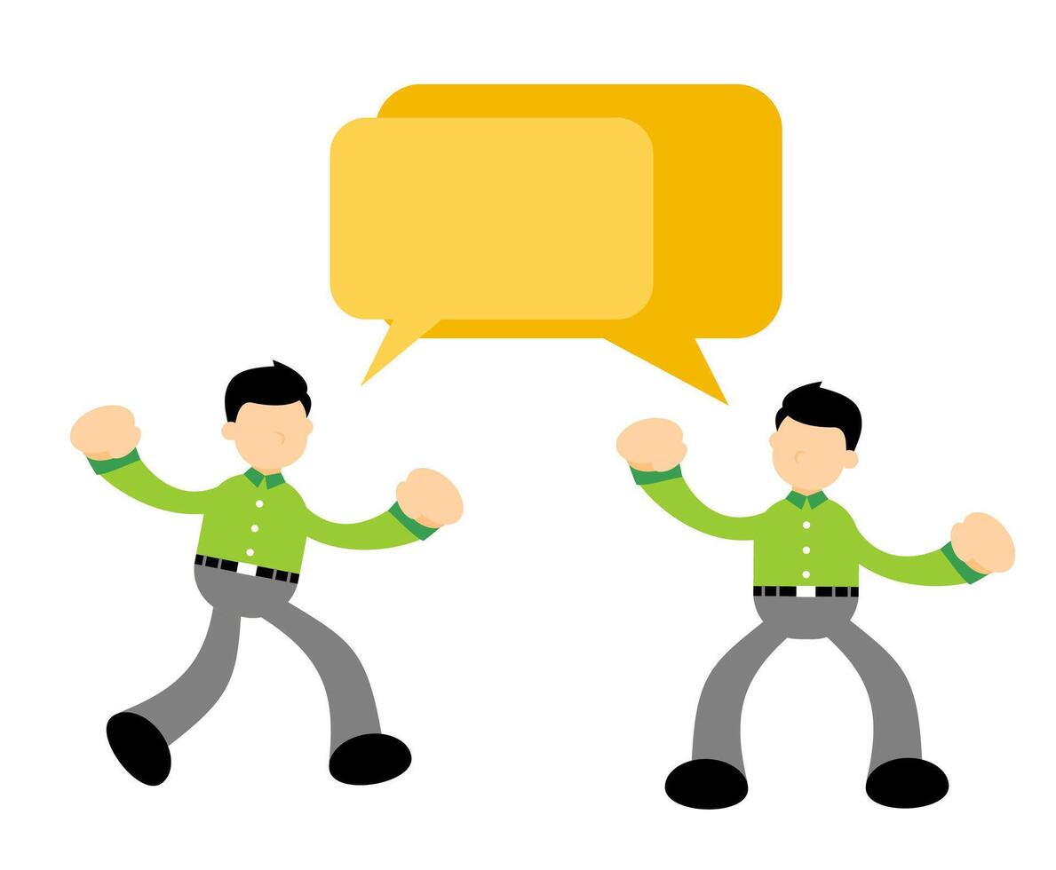 Two men are talking with speech bubbles vector