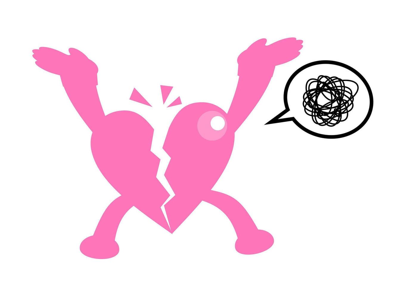 A broken heart with a speech bubble vector