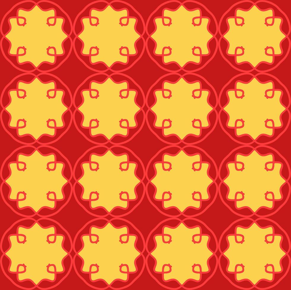 A red and yellow pattern with many stars vector