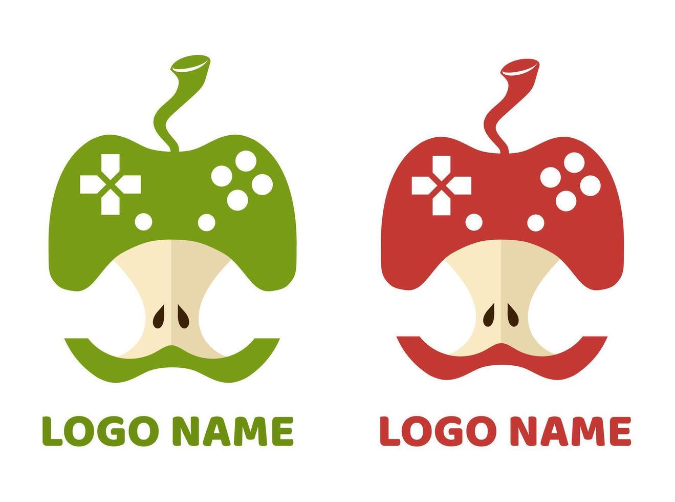 Apple logo design with controller and apple vector
