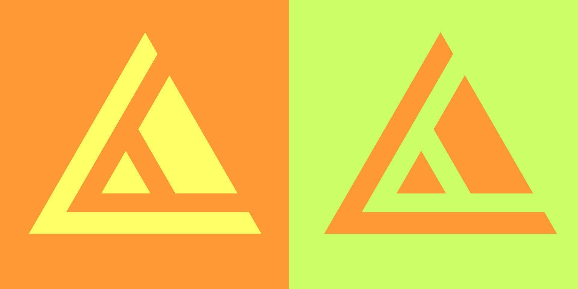 Two different colored triangles with the same shape vector