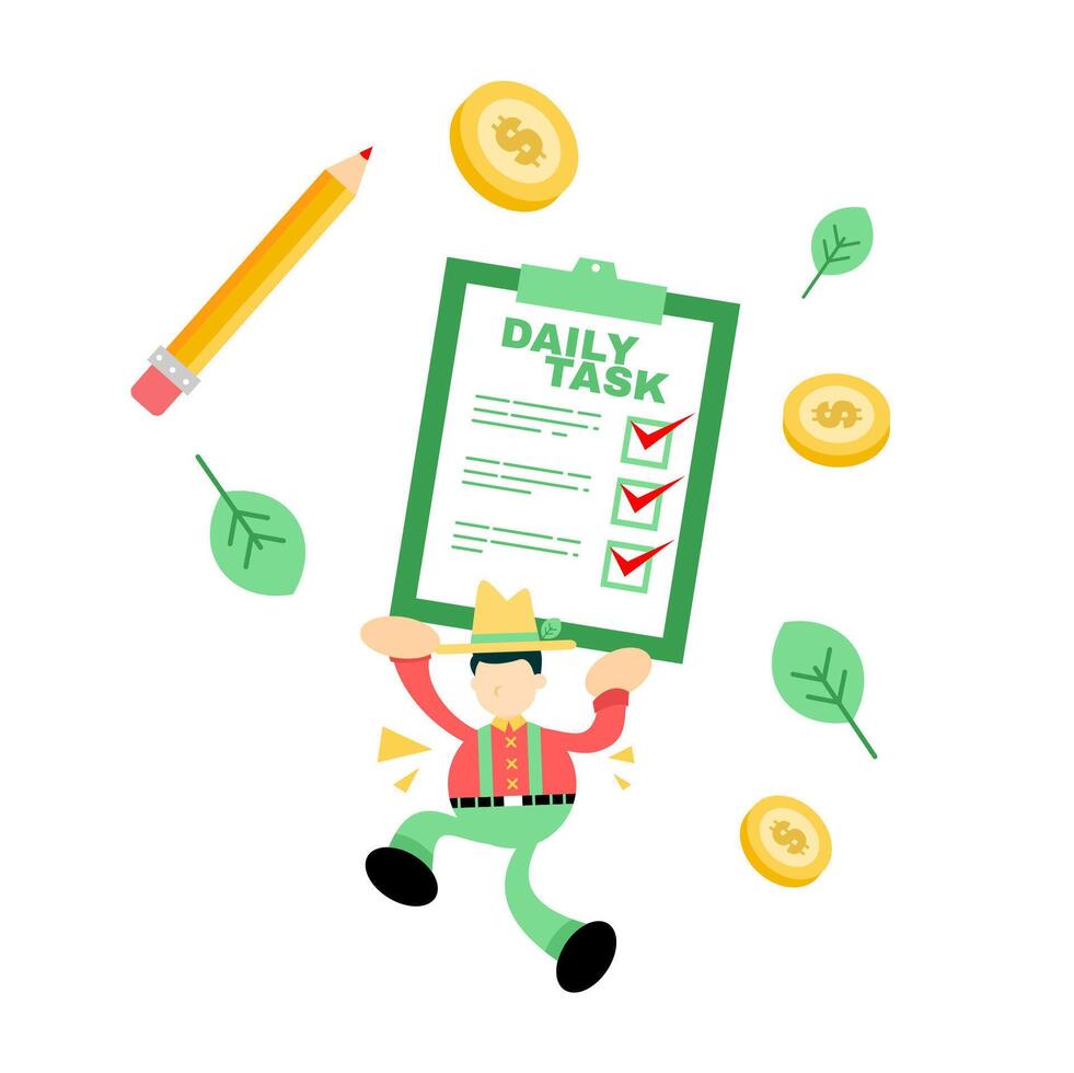Daily task illustration vector