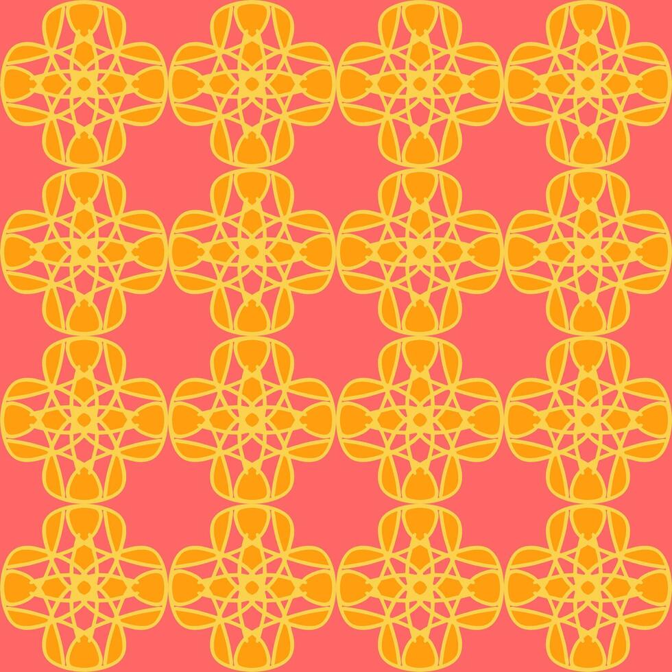 A yellow and orange pattern on a pink background vector
