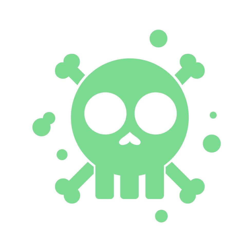 A green skull with a green face and a green face vector