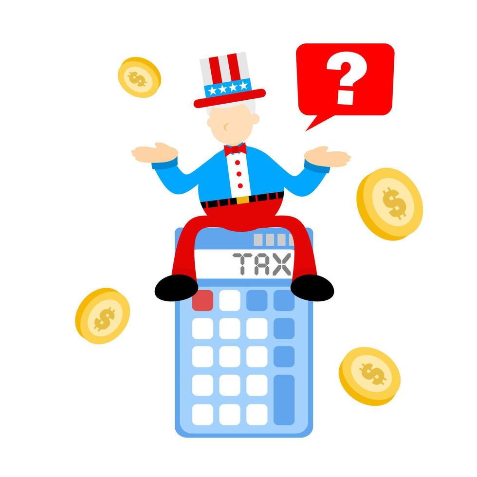 Tax calculator illustration vector