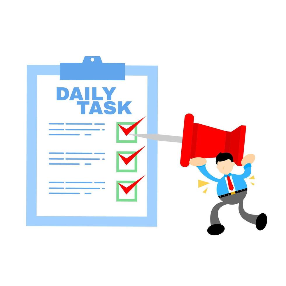 Daily task cartoon illustration vector