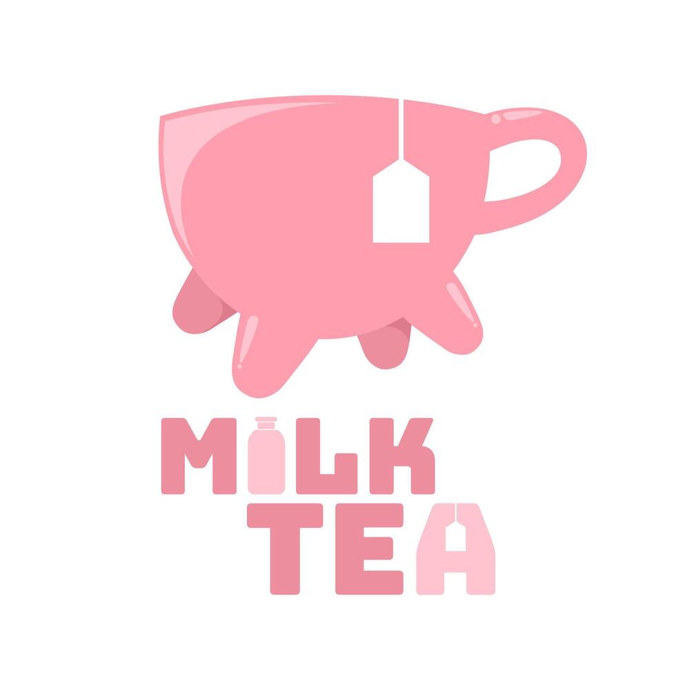 The logo for milk tea vector