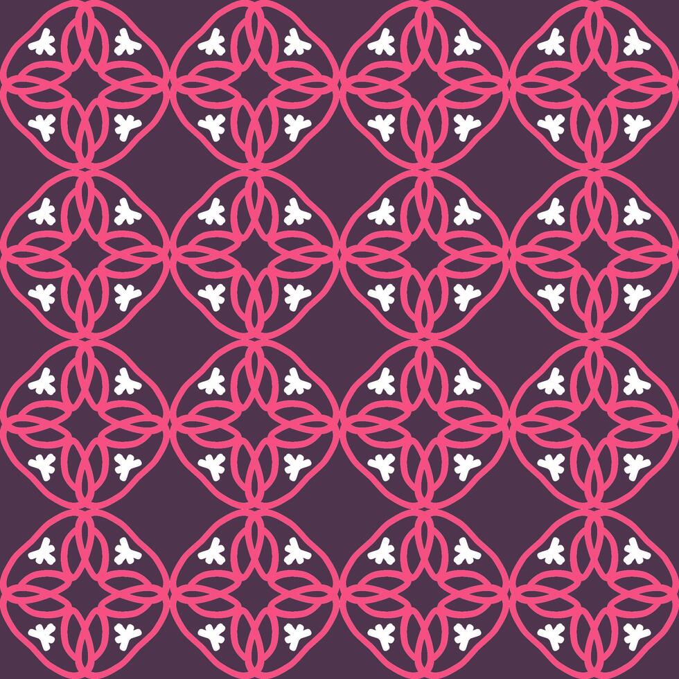 A pattern with pink and purple flowers on a dark background vector