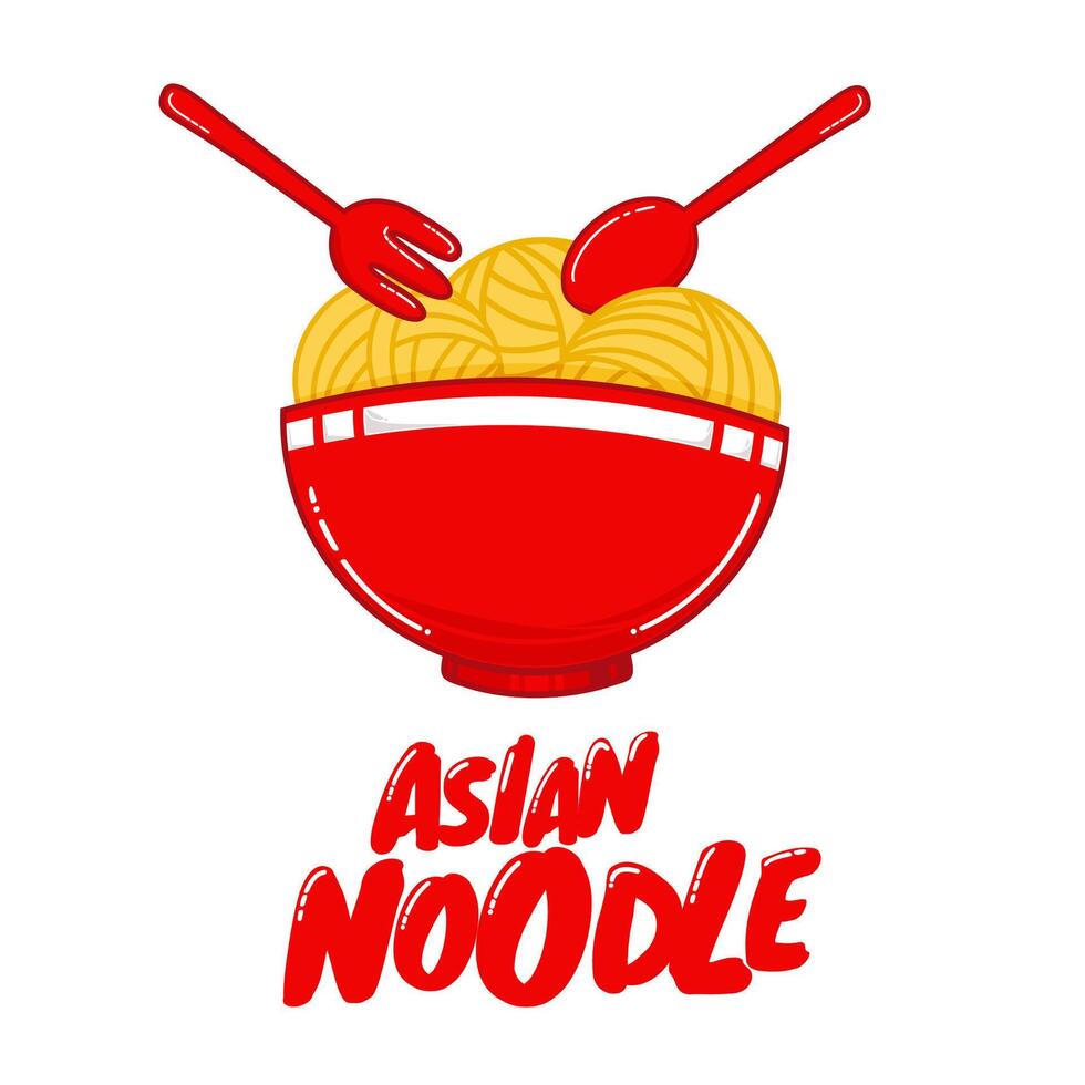 Asian noodle logo illustration vector