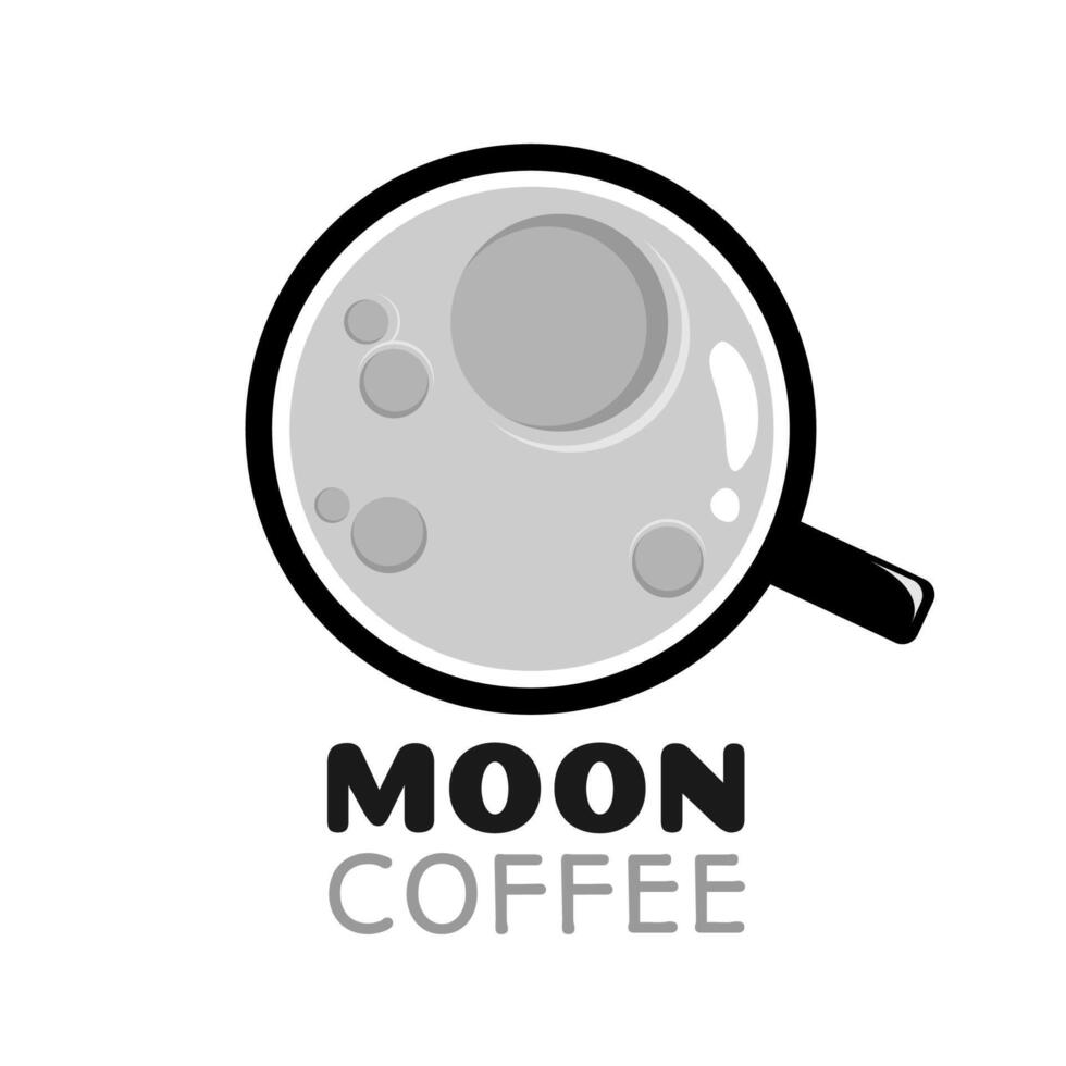 Moon coffee logo design vector