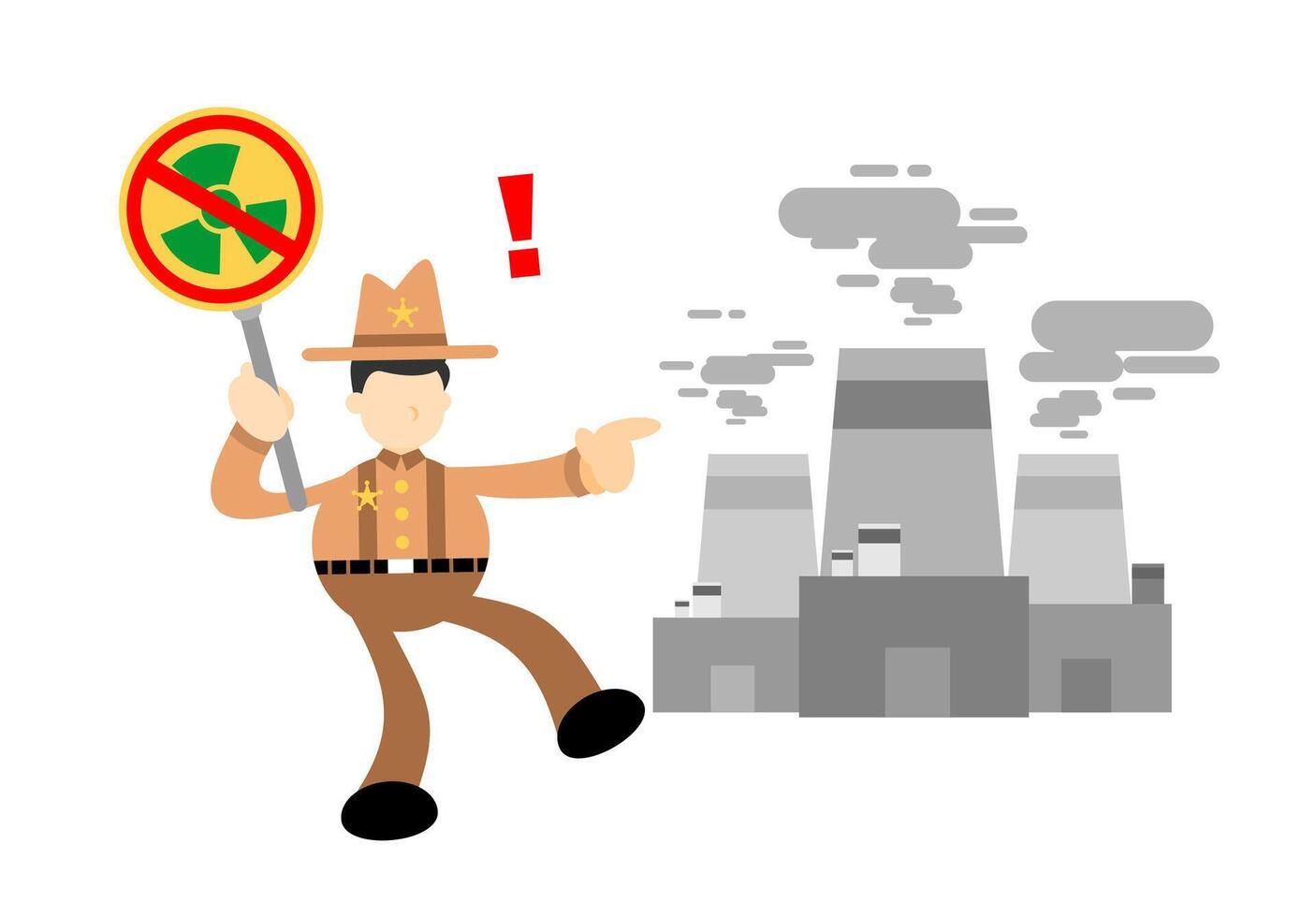 A cartoon man holding a sign with a no smoking sign vector