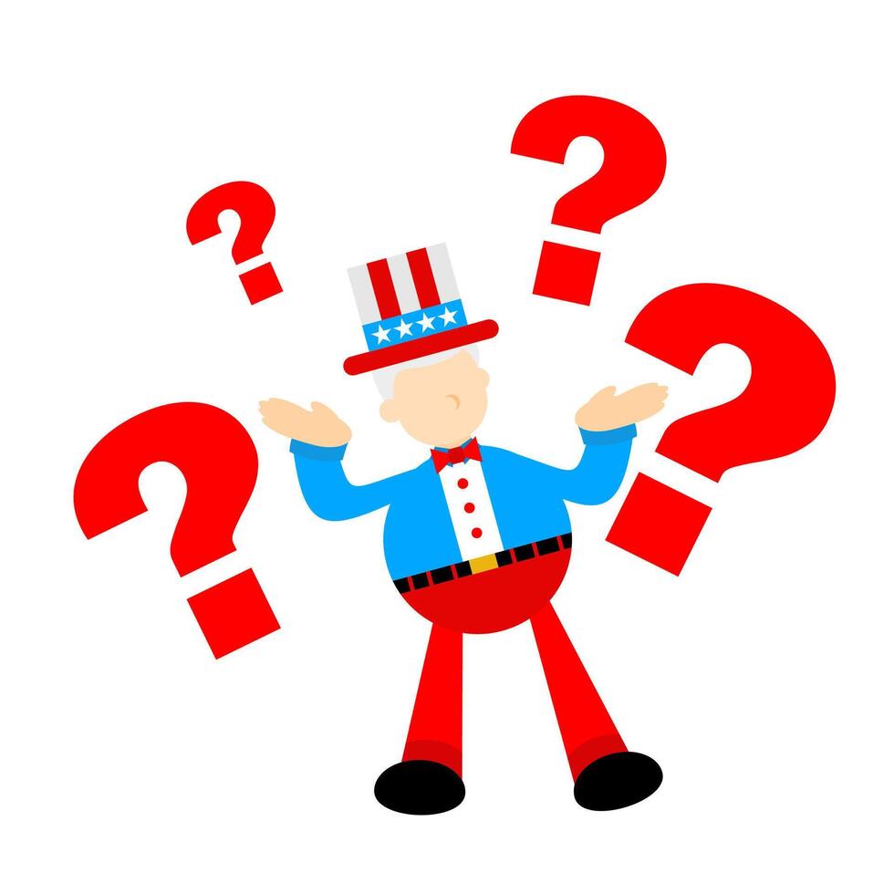 Question mark cartoon uncle vector