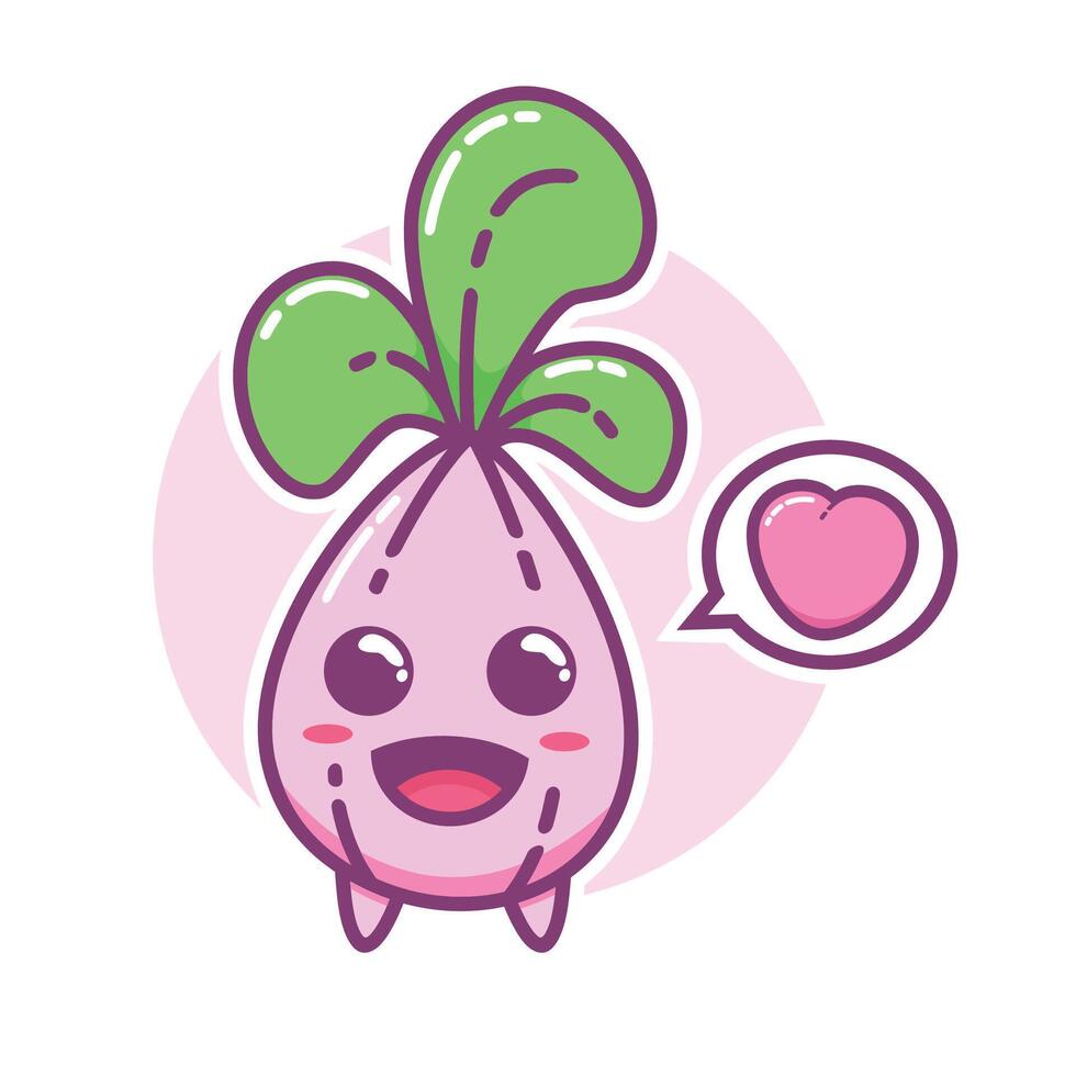 A cartoon character with a heart and a speech bubble vector