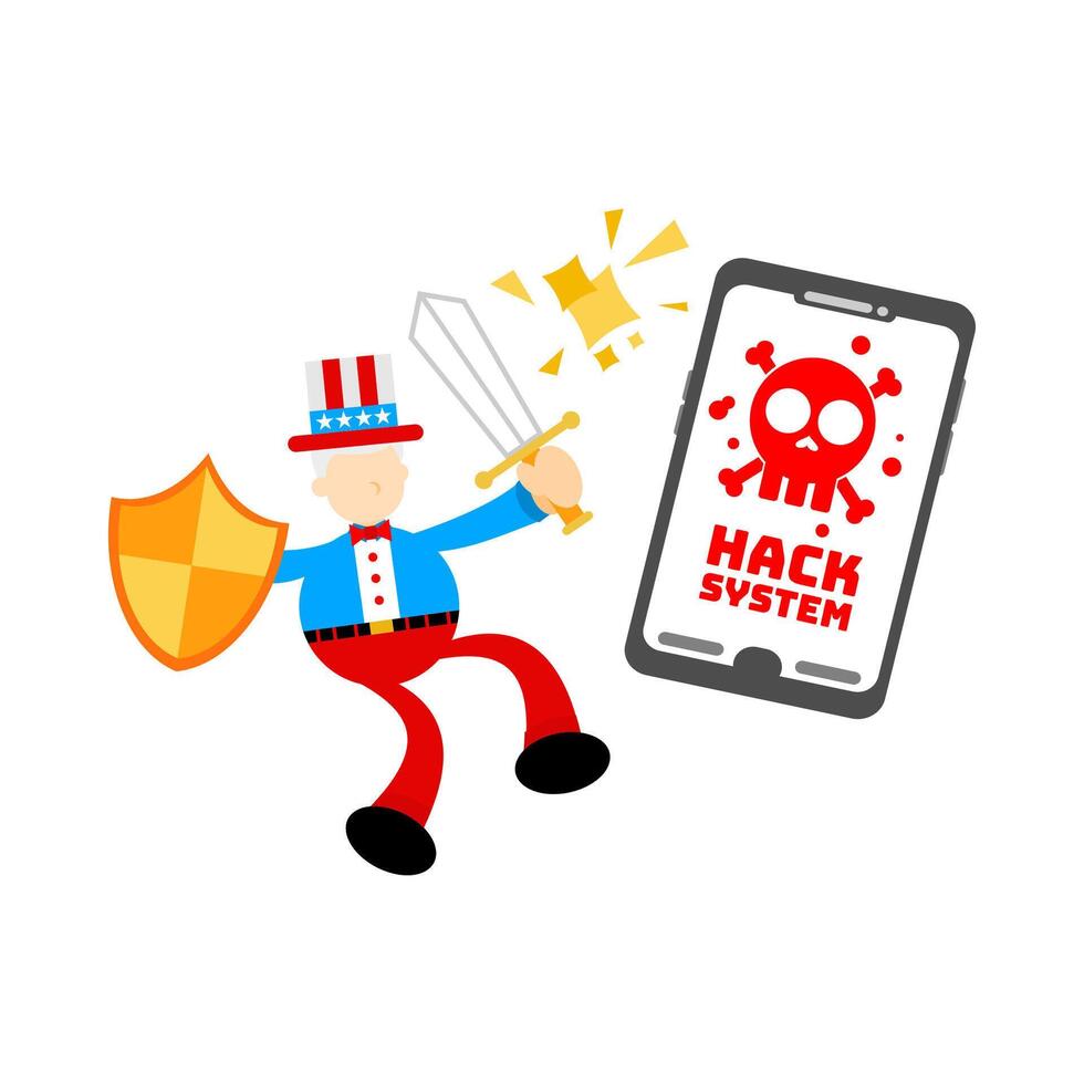 Hack switch - hack the phone vector