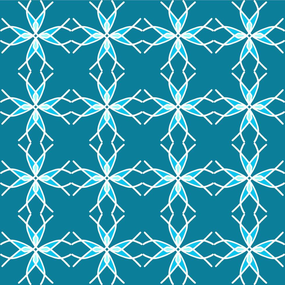 A blue and white pattern with snowflakes vector