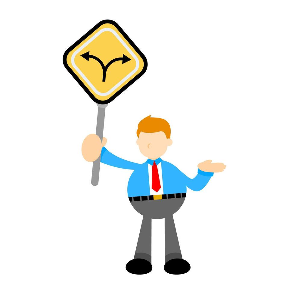 Businessman holding a sign vector