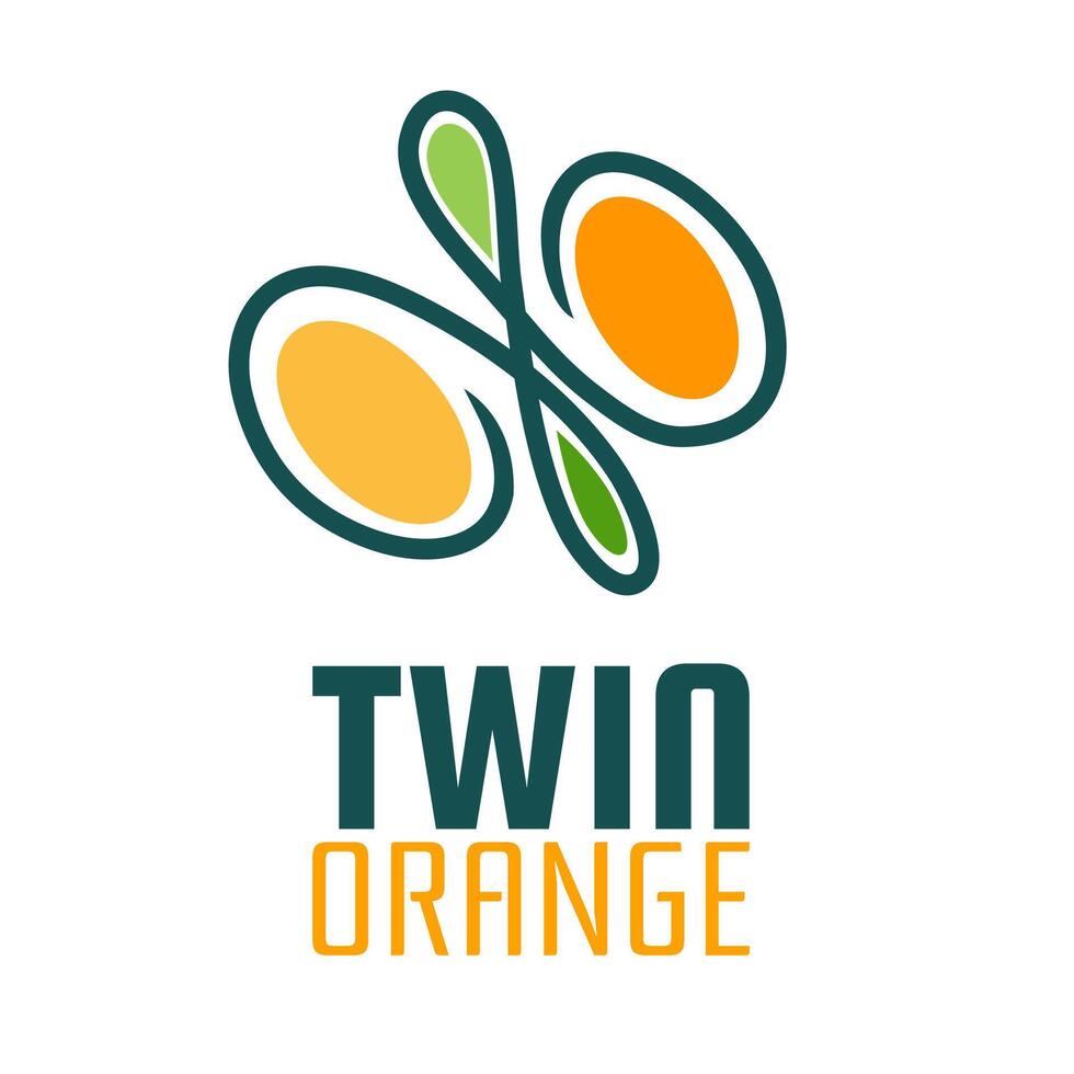 The twin orange logo is shown on a white background vector
