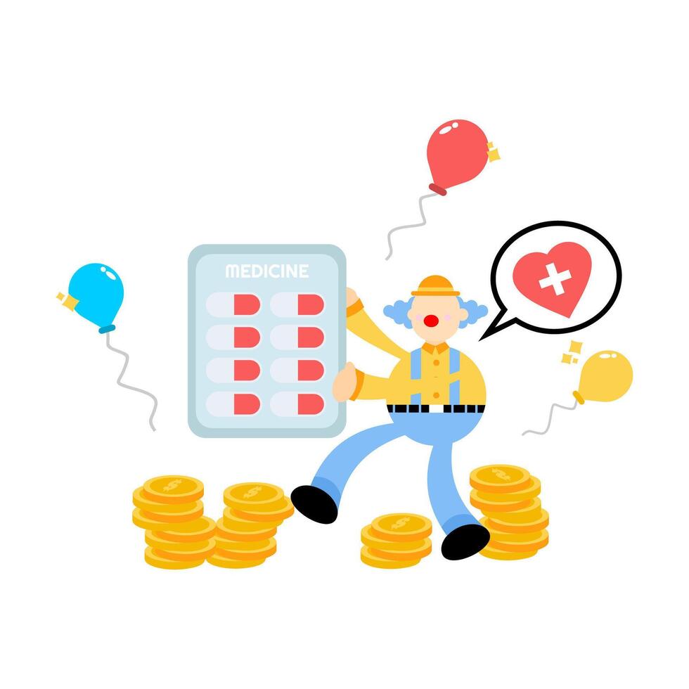 A cartoon man holding a calculator and coins vector