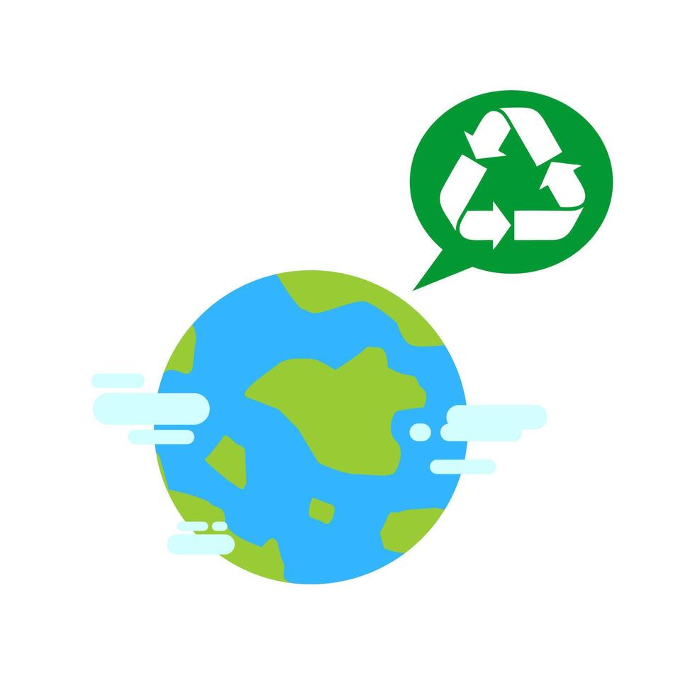 Earth and recycling symbol vector