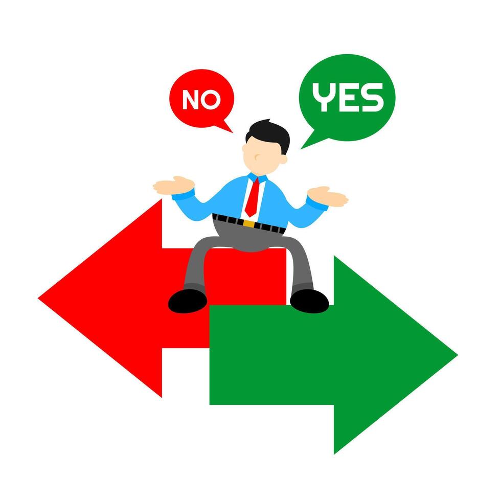 Businessman on the yes arrow vector