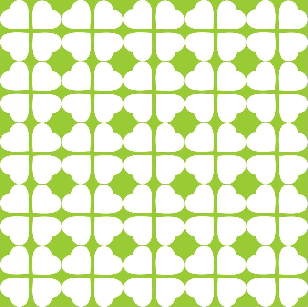 A green and white pattern with hearts vector