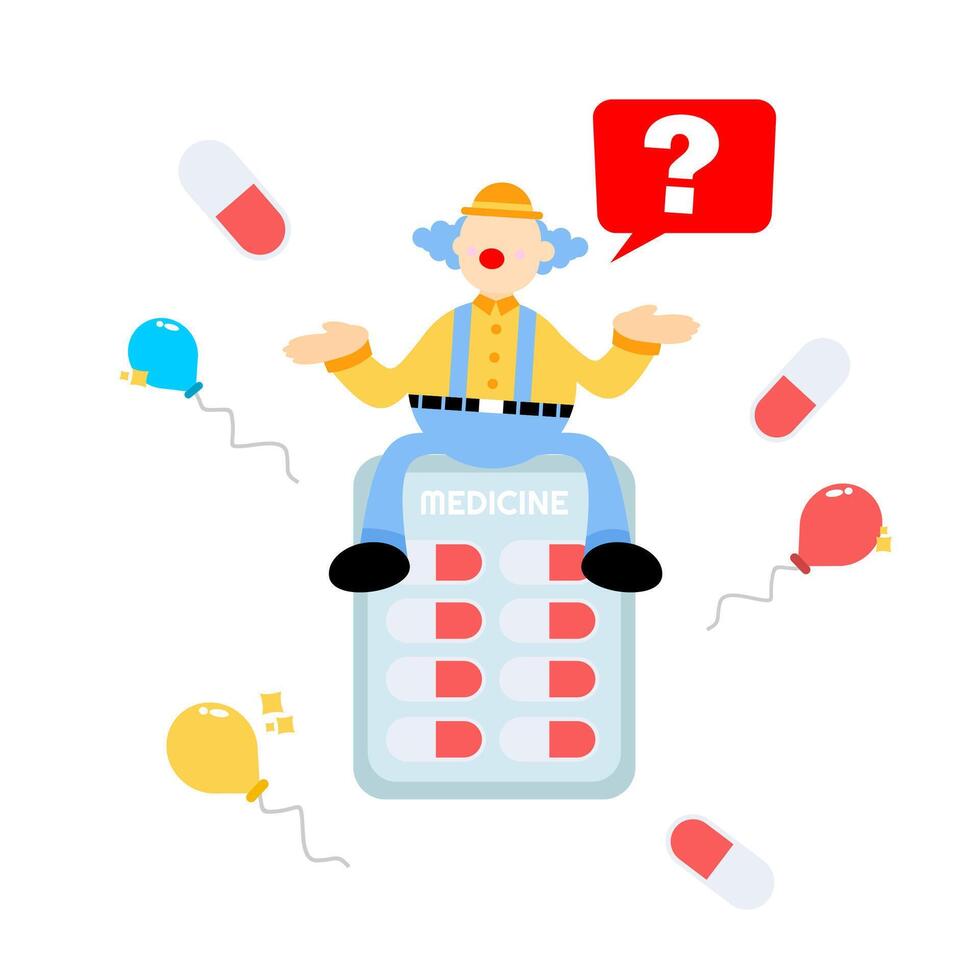 A cartoon clown sitting on a pill box vector