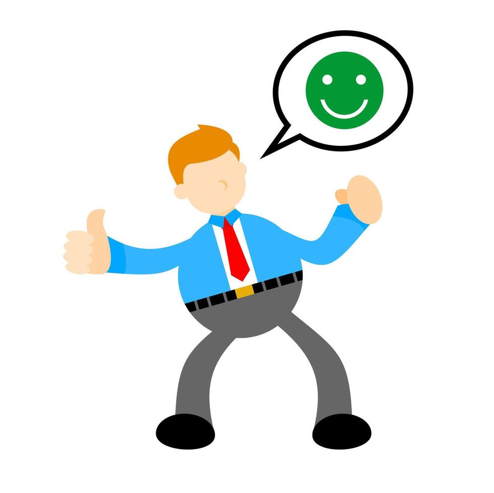 A cartoon man with a speech bubble and thumbs up vector