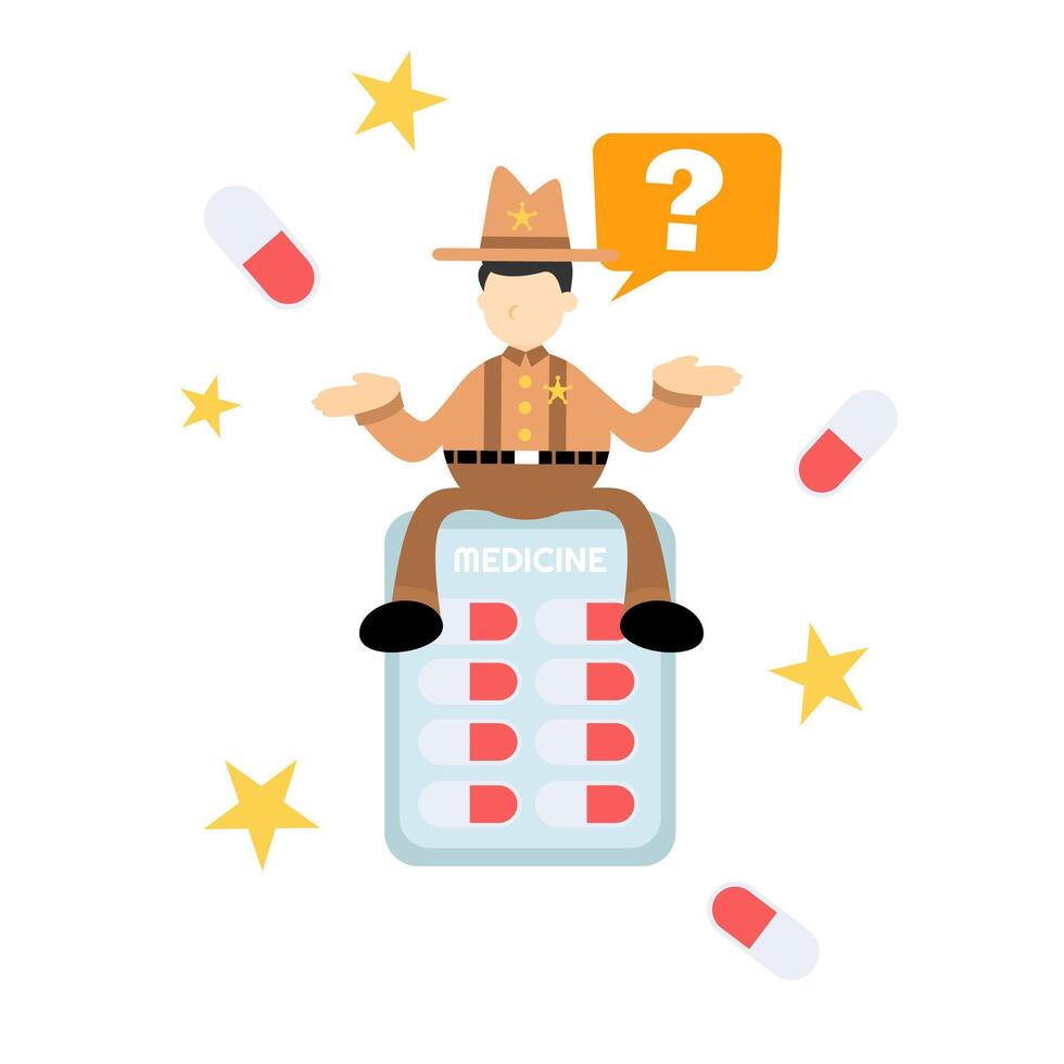 Medicine man on a pill board vector