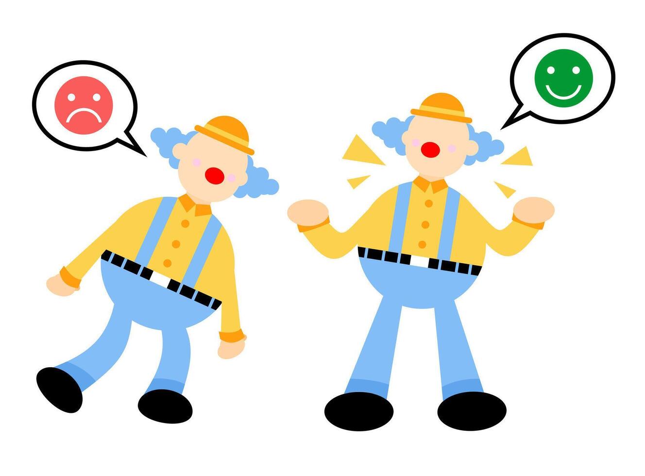 Two clowns are talking to each other vector