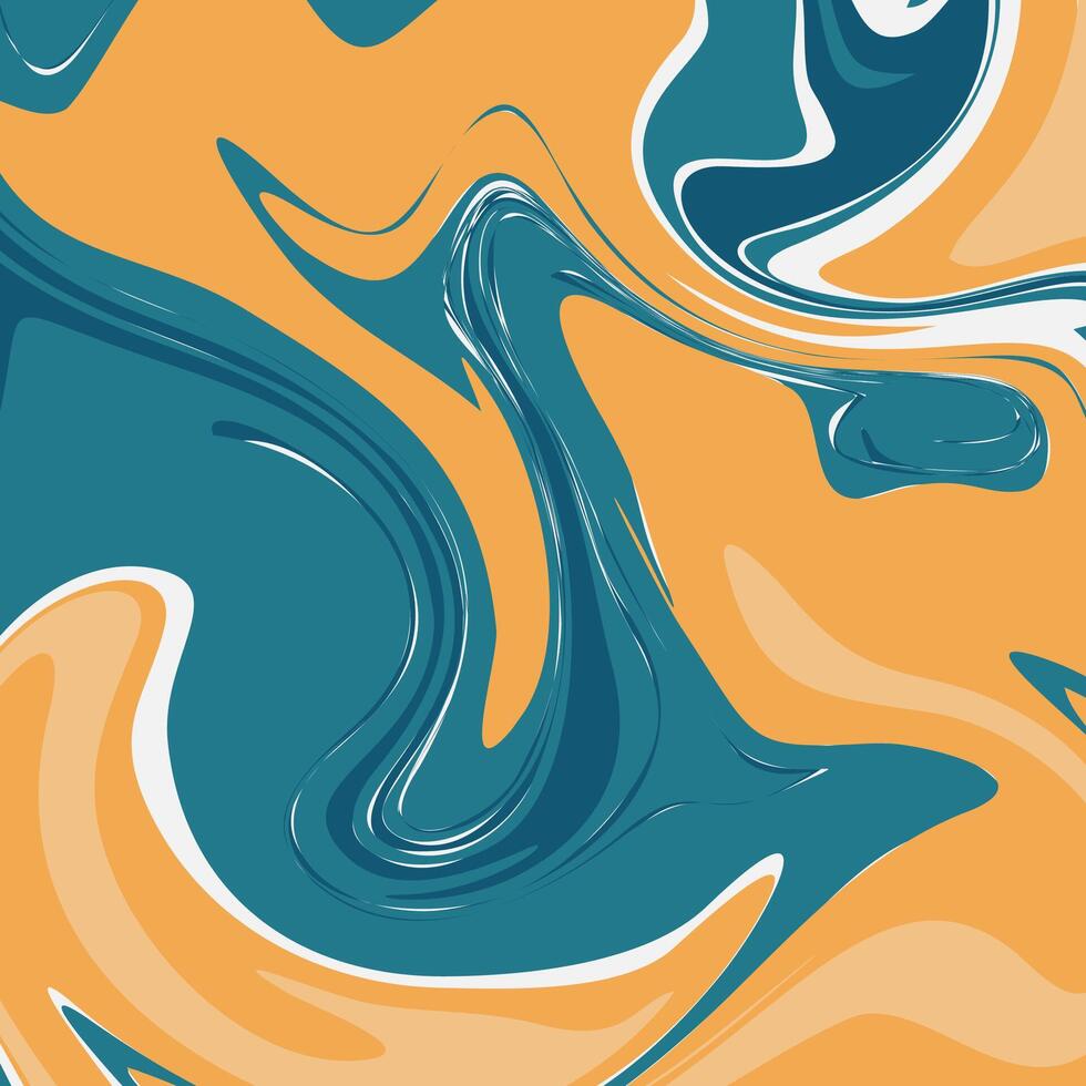 A blue and orange abstract background with a wave pattern vector