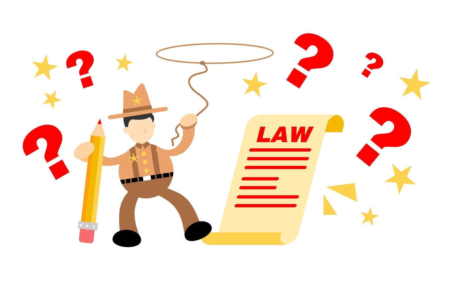 Lawyer in cowboy hat and hat vector
