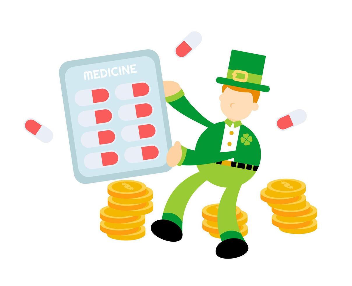 St patrick's day medicine and money vector
