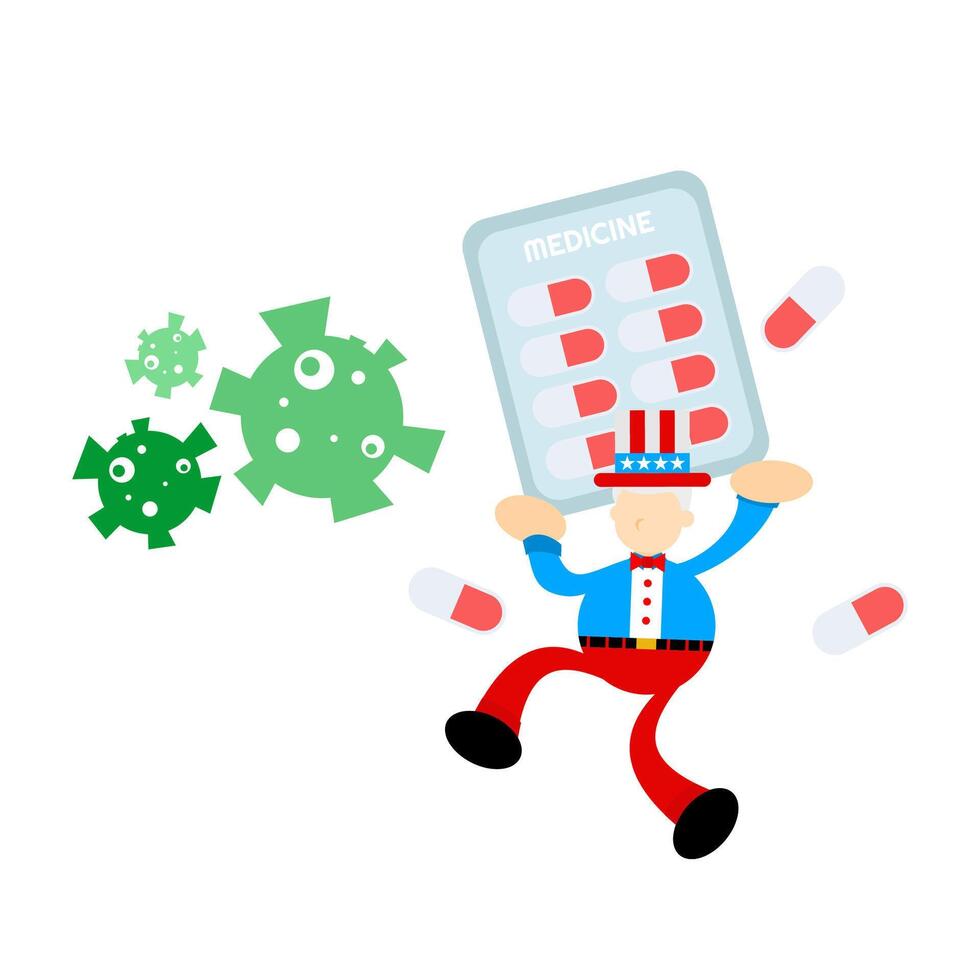 A cartoon man holding a tablet with a prescription vector