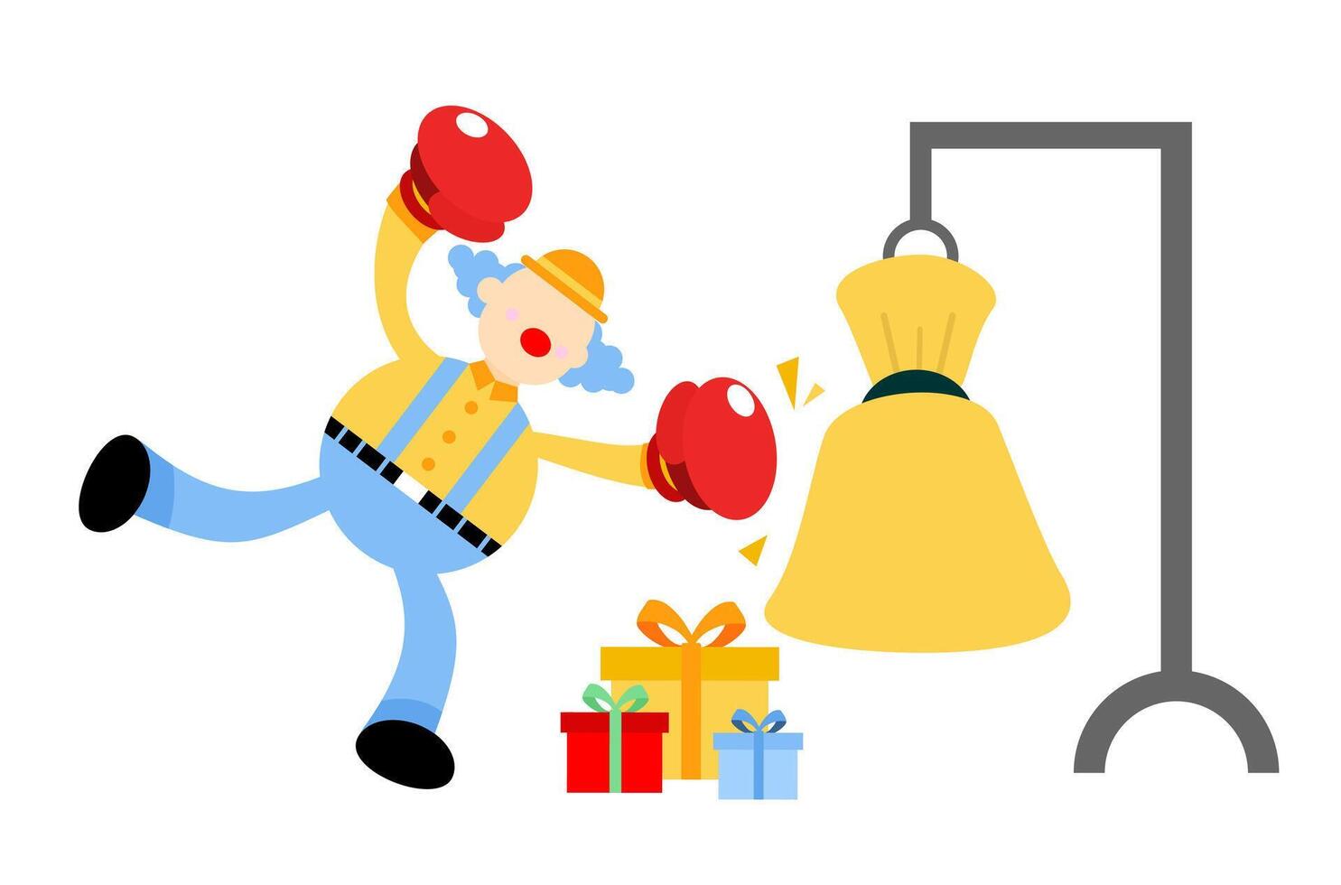 A clown is boxing a dress vector