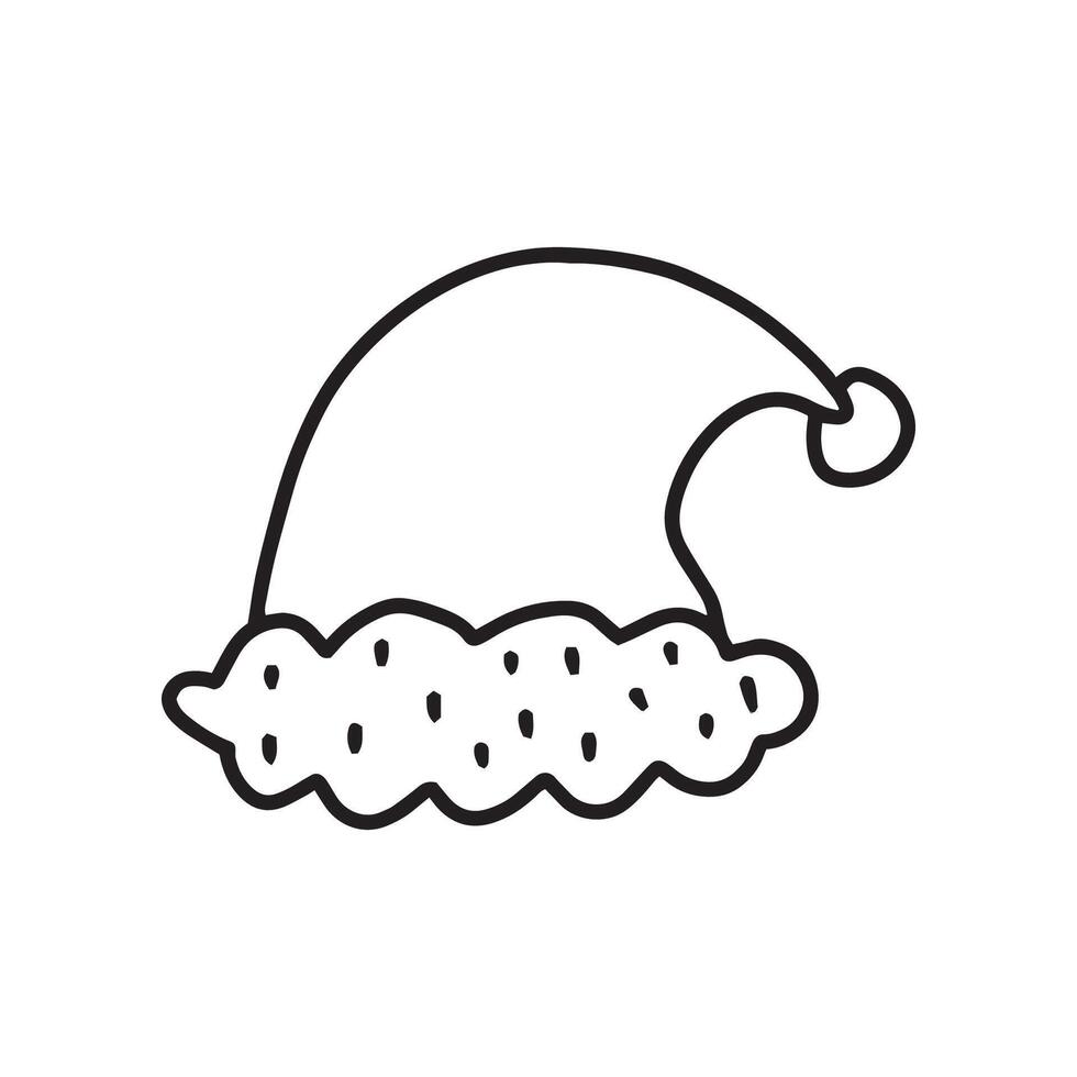 Doodle style santa hat, simple. vector