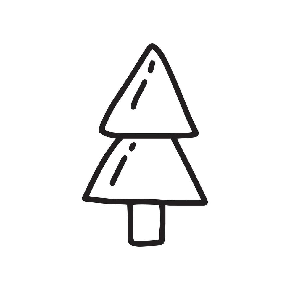 Christmas tree in doodle style, simple vector