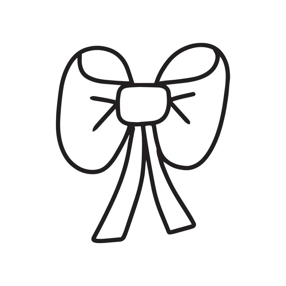 Doodle style bow, simple. , isolated, on a white background vector