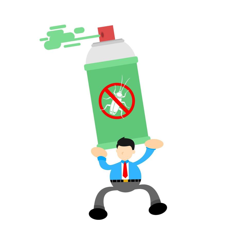A cartoon man holding a spray can with a no spray sign vector