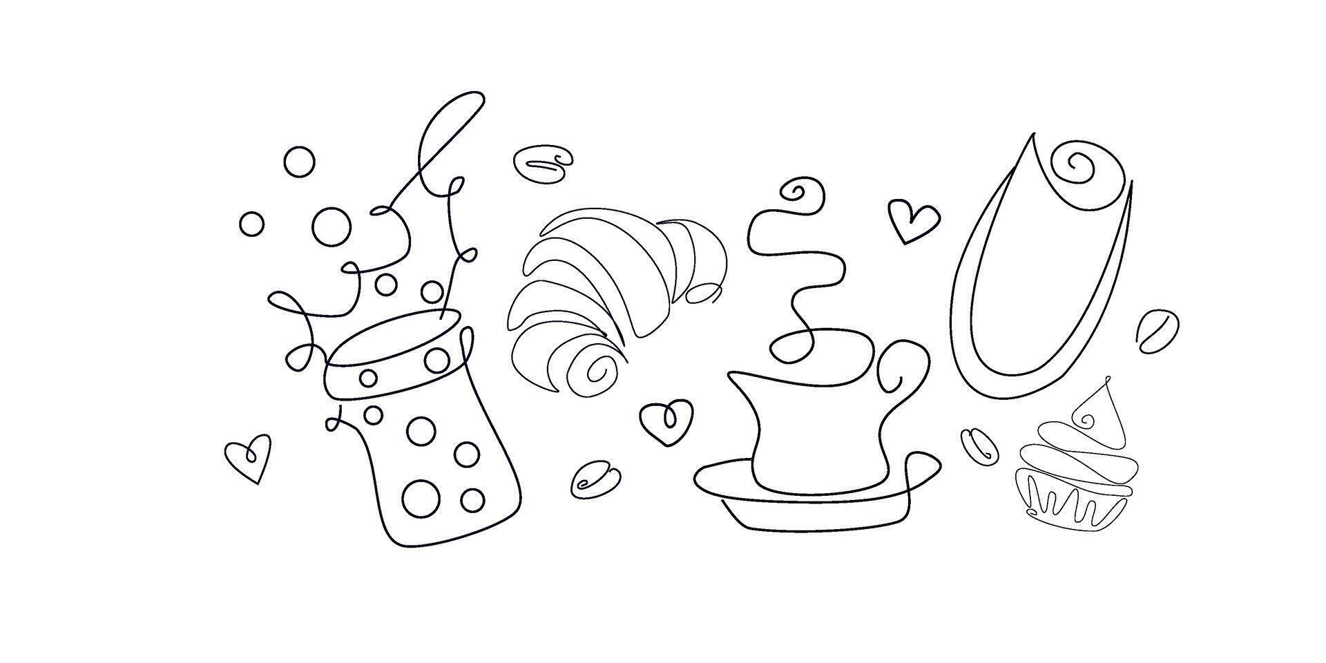 Single continuous line drawing of cupcake with cherry fruit topping art. Sweet pastry concept. Modern one line draw design graphic illustration for cake shop vector