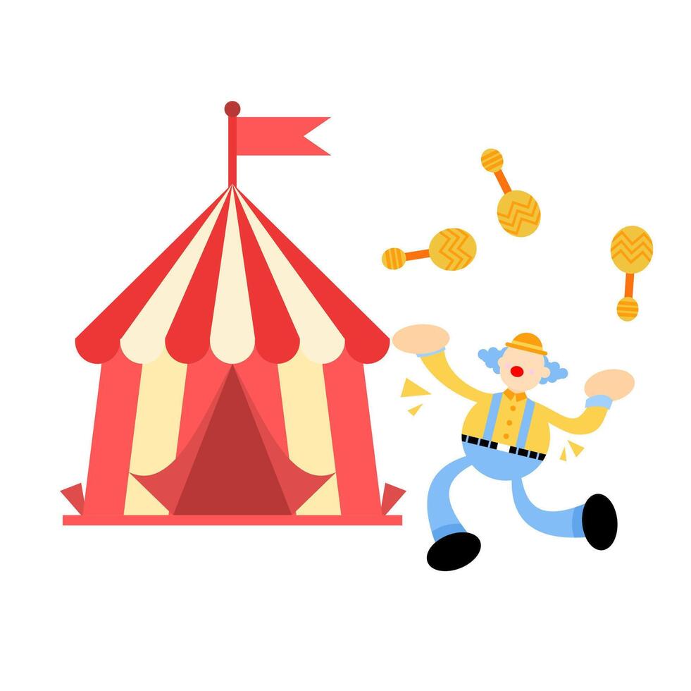 A man is throwing money at a circus tent vector