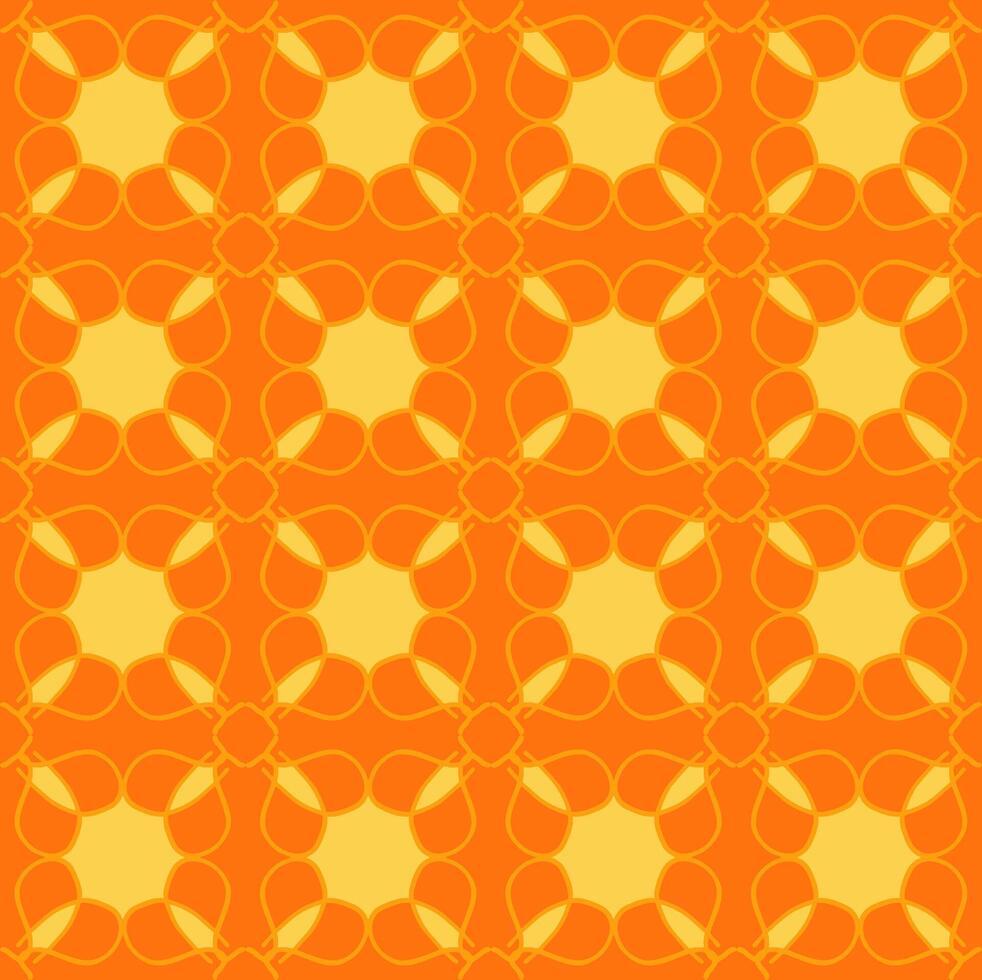 An orange and yellow pattern with a star design vector