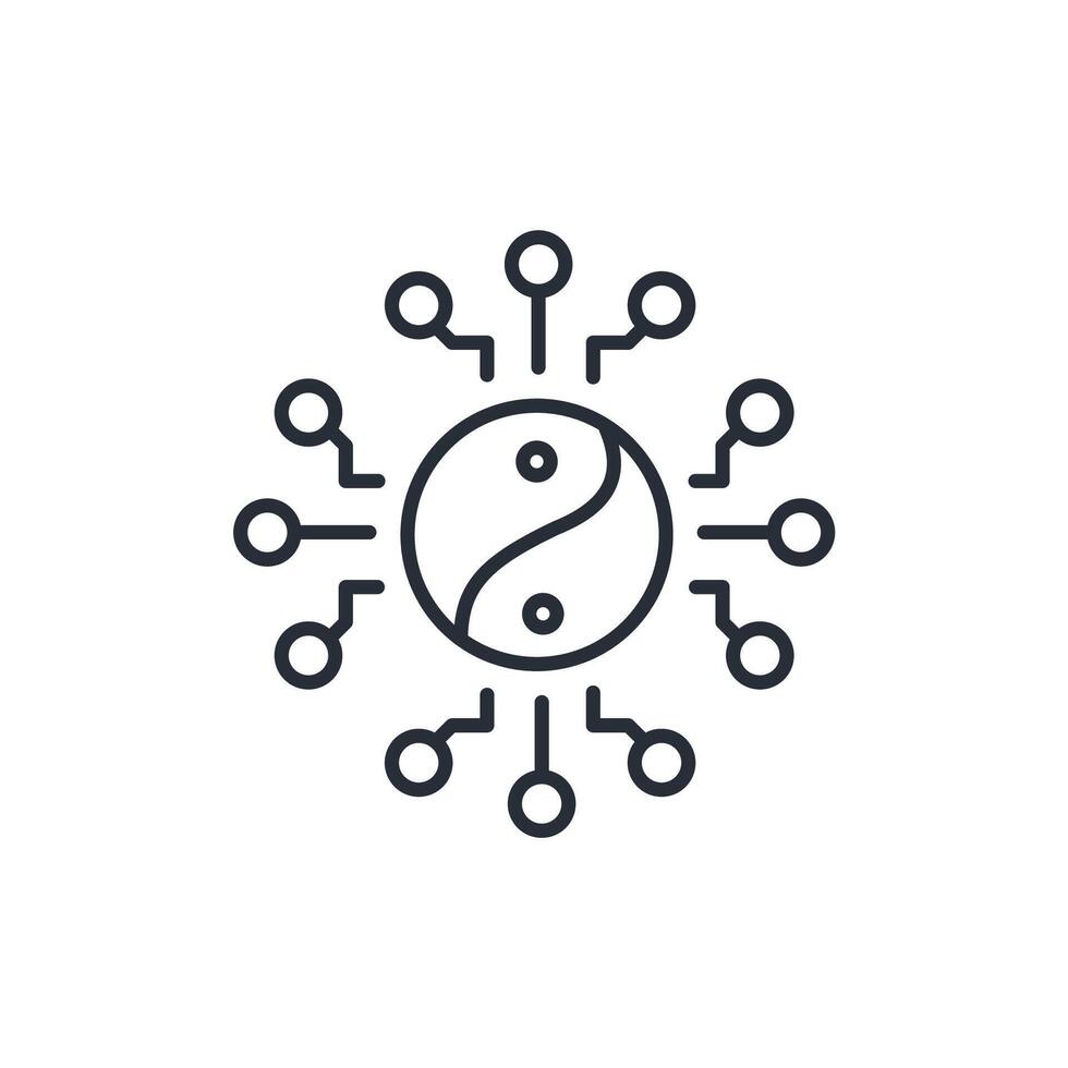 Yin Yang icon. .Editable stroke.linear style sign for use web design,logo.Symbol illustration. vector