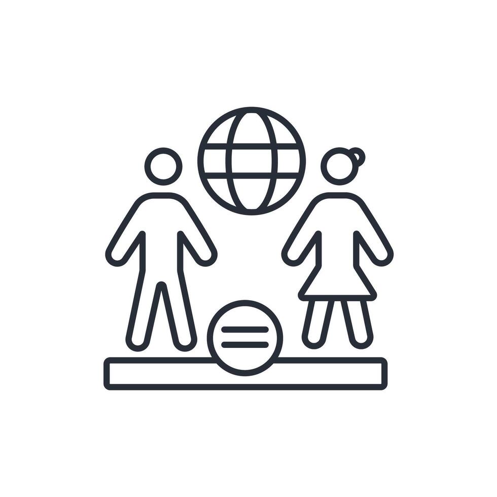 gender equality icon. .Editable stroke.linear style sign for use web design,logo.Symbol illustration. vector