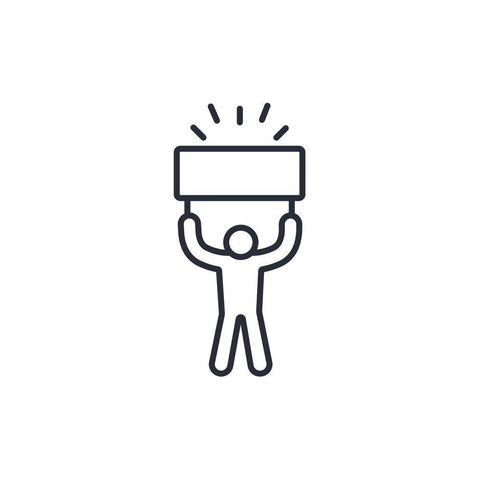 holding sign icon. .Editable stroke.linear style sign for use web design,logo.Symbol illustration. vector