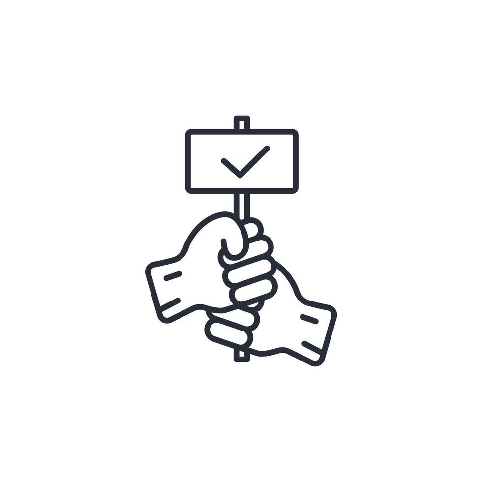 Activism icon. .Editable stroke.linear style sign for use web design,logo.Symbol illustration. vector