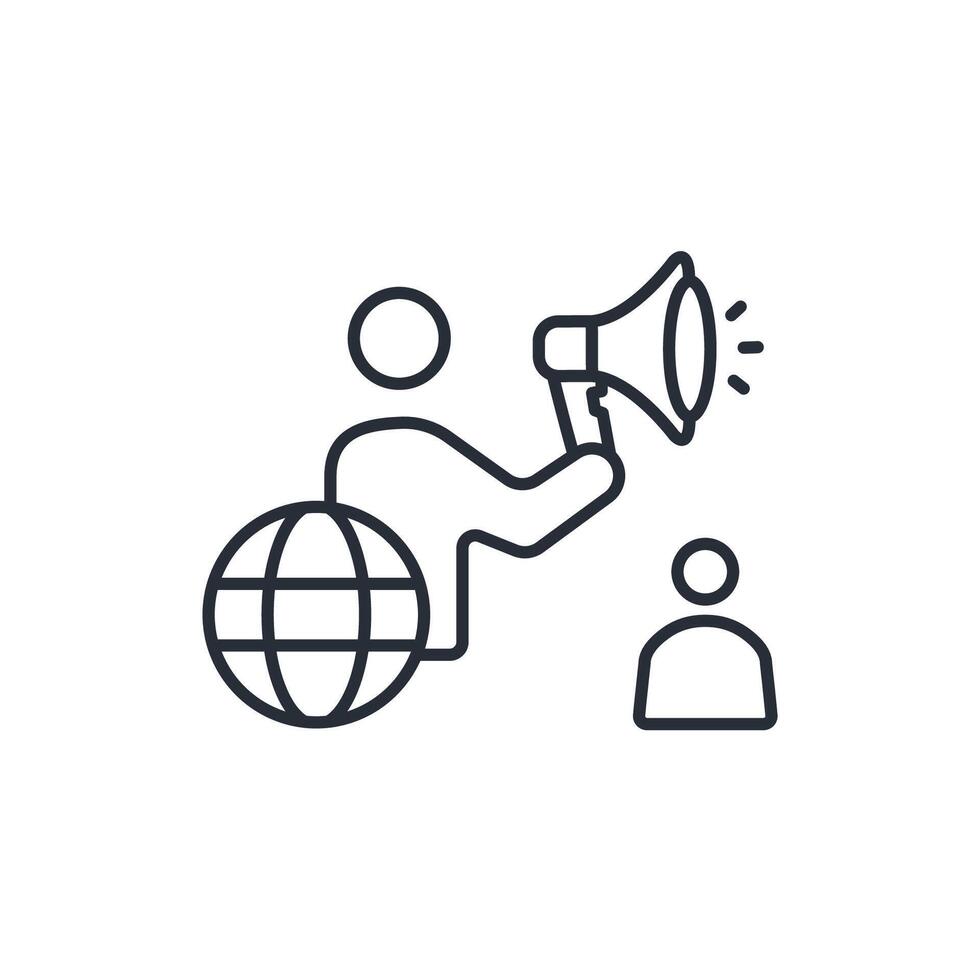 advocacy icon. .Editable stroke.linear style sign for use web design,logo.Symbol illustration. vector