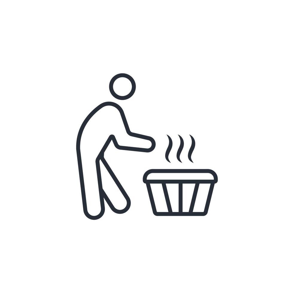Sauna icon. .Editable stroke.linear style sign for use web design,logo.Symbol illustration. vector