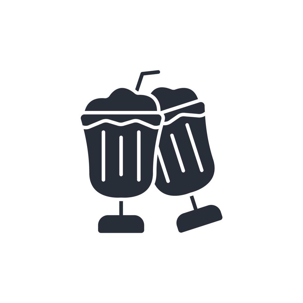 Milkshake icon. .Editable stroke.linear style sign for use web design,logo.Symbol illustration. vector