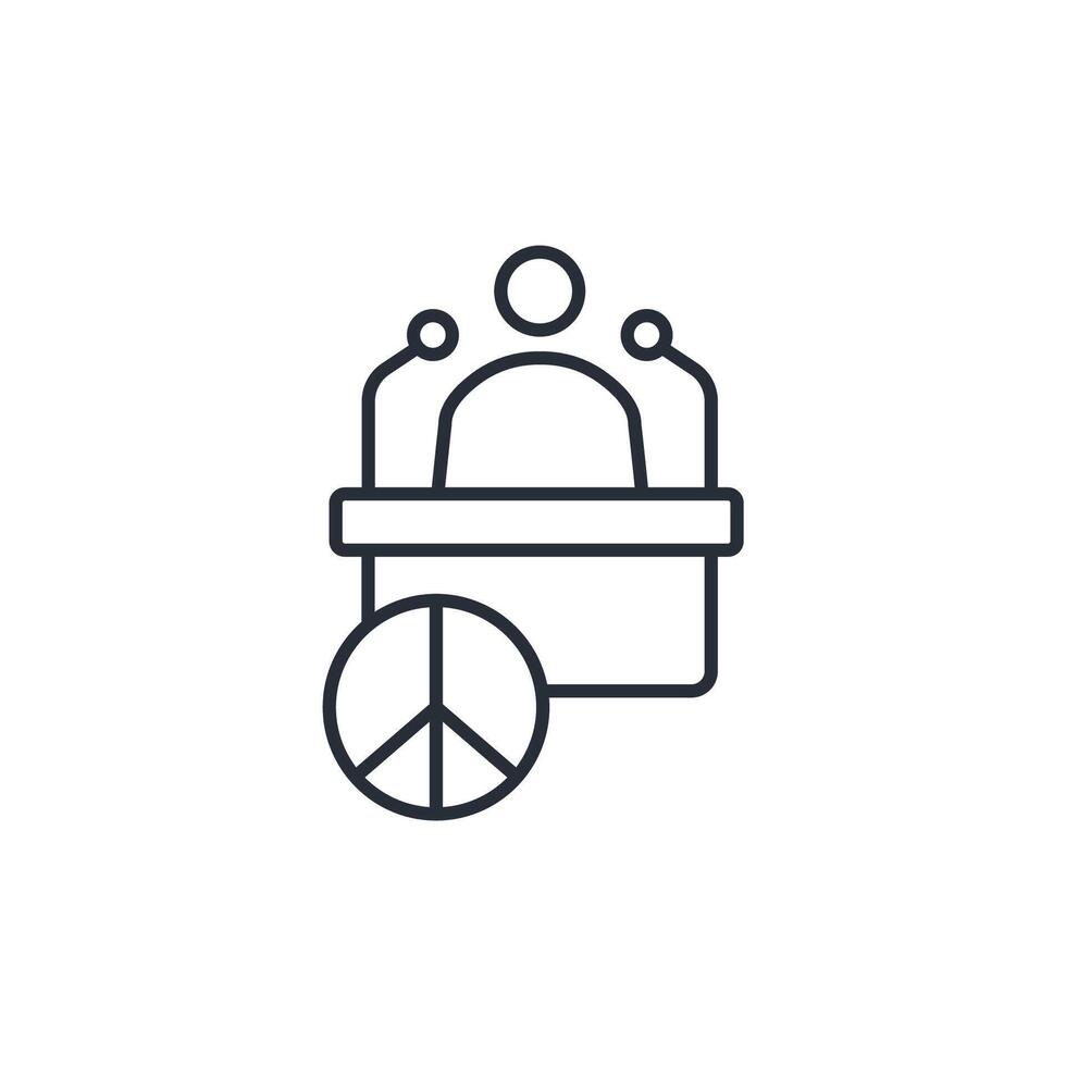 peace activist icon. .Editable stroke.linear style sign for use web design,logo.Symbol illustration. vector